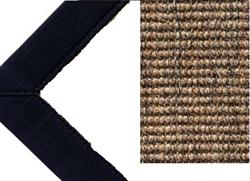 Sisal tweet 007 tæppe med kantbånd i sort farve